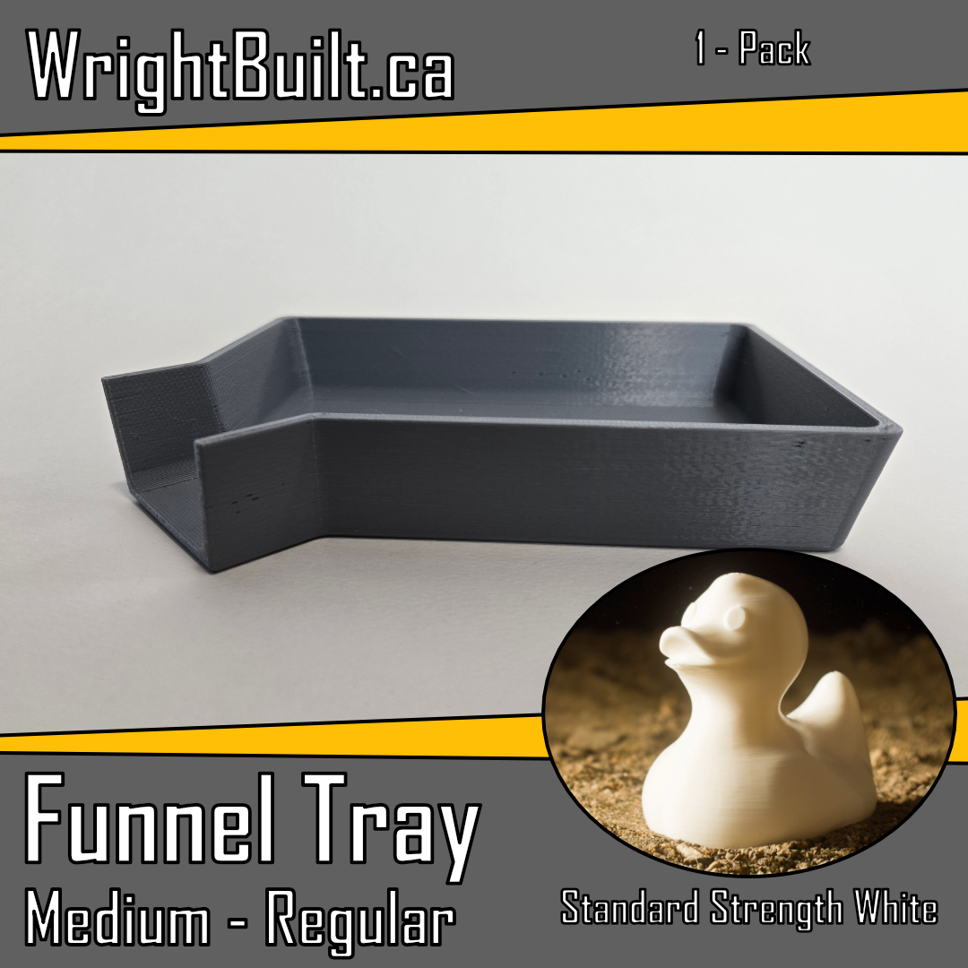 Funnel Tray - Medium & Regular - Standard Strength White Plastic - Sorting & Organizing Tool - 1 Pack